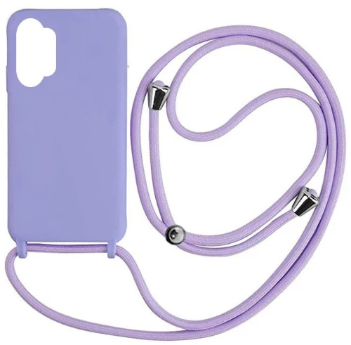 Cord Silicone back cover Case με κορδόνι για Samsung Galaxy A32 5G purple*