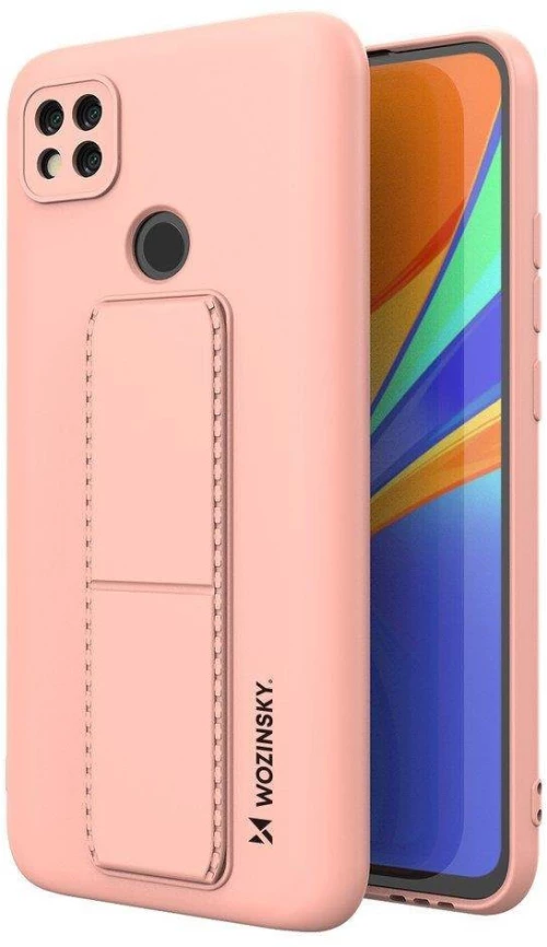 Wozinsky Kickstand Case flexible silicone cover with a stand Xiaomi Redmi 9C pink*