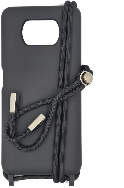 Cord Silicone Case με κορδόνι για Xiaomi Poco X3/X3 Pro black*
