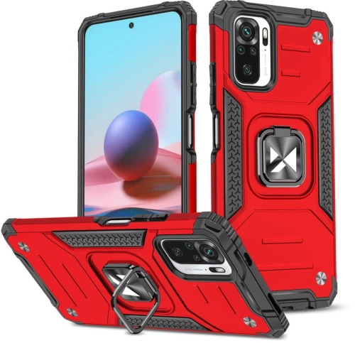 Ring Armor Case Kickstand Tough Rugged Cover Θήκη για Xiaomi Redmi Note 10 / Redmi Note 10S red*