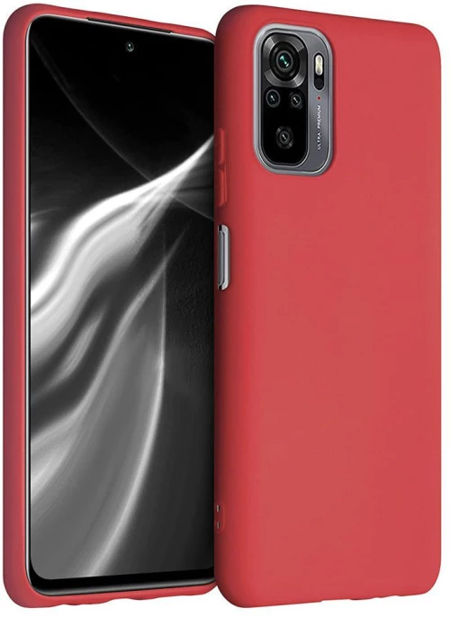 Silicone Case Soft Flexible Rubber Cover Θήκη για Xiaomi Redmi Note 10 Pro red