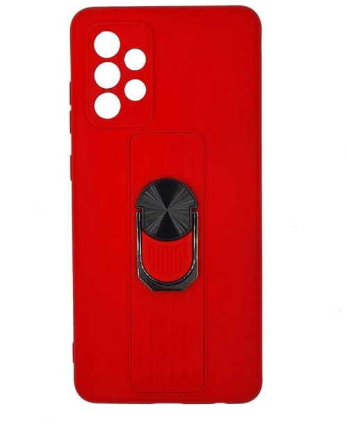 Ring Case silicone case with finger grip and stand Θήκη για Samsung Galaxy A72 red*
