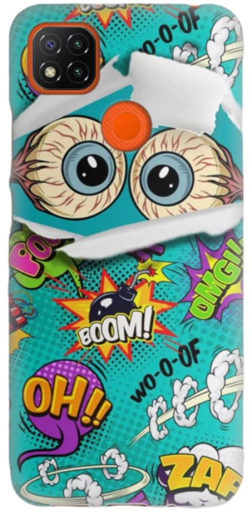 Comic Eyes Silicone case for Xiaomi Redmi 9C green