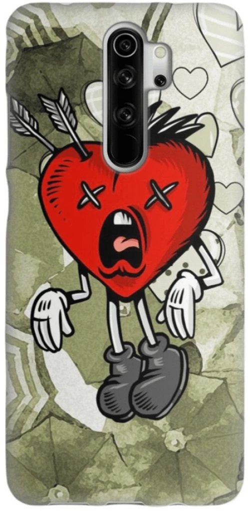 Heart Silicone case for Xiaomi Redmi 9 red