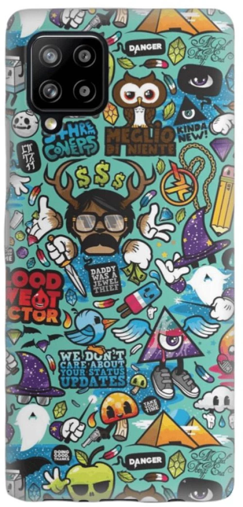 Comic Silicone case Θήκη για Samsung Galaxy A12 green