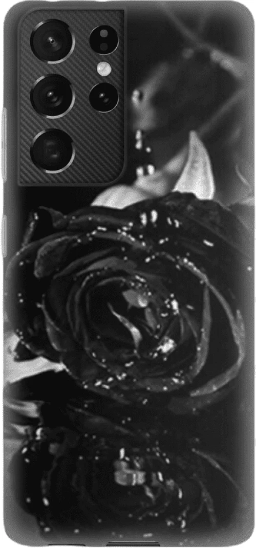 Black Rose Silicone case Θήκη για Samsung Galaxy S21 Ultra