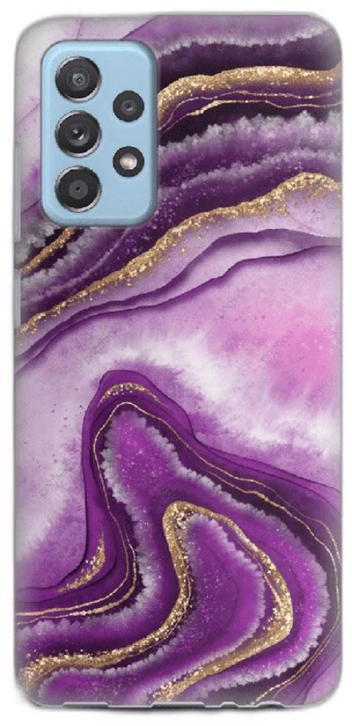 Marble Silicone case Θήκη για Samsung Galaxy A32 5G purple