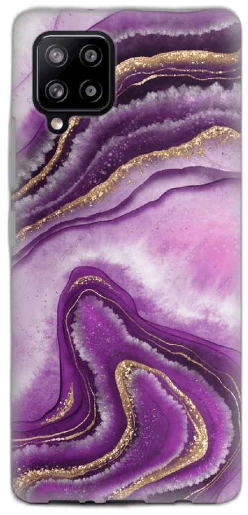 Marble Silicone case Θήκη για Samsung Galaxy A22 4G purple