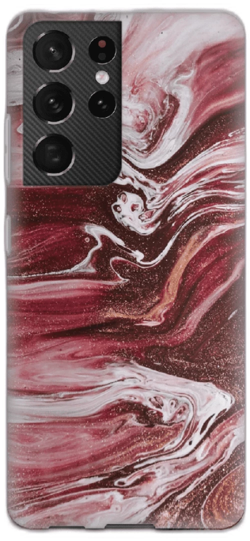 Marble Silicone case Θήκη για Samsung Galaxy S21 Ultra red