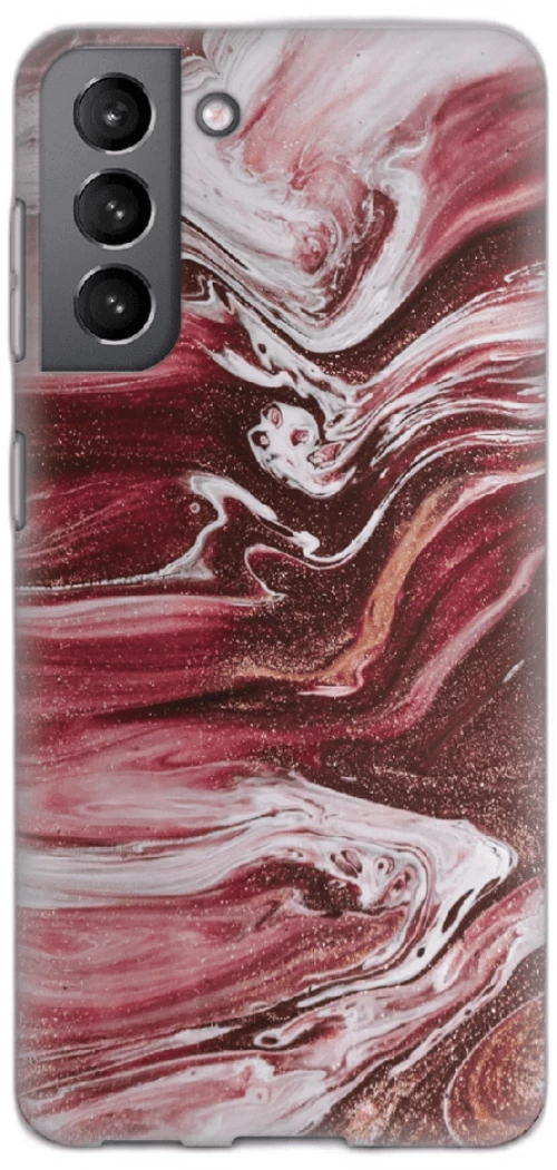 Marble Silicone case Θήκη για Samsung Galaxy S21 red