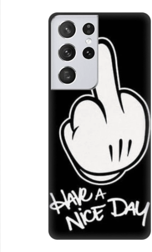 Middle Finger Silicone case θήκη για Samsung Galaxy S22 Ultra black