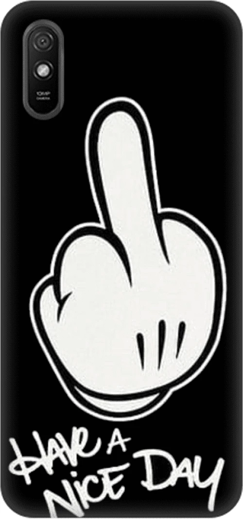 Middle Finger Silicone case for Xiaomi Redmi 9A black