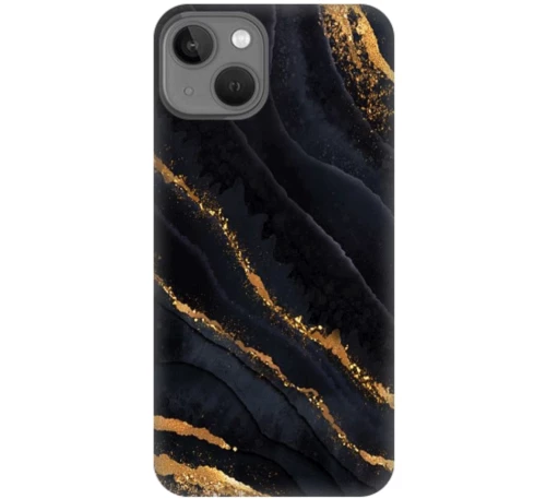 Marble Silicone case Θήκη για Iphone 13 black-gold