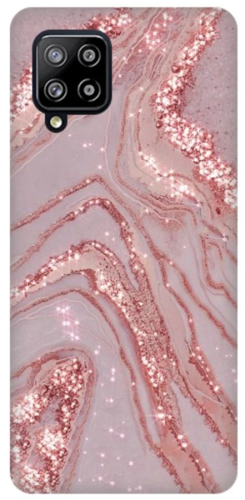 Marble Silicone case Θήκη για Samsung Galaxy A12 pink