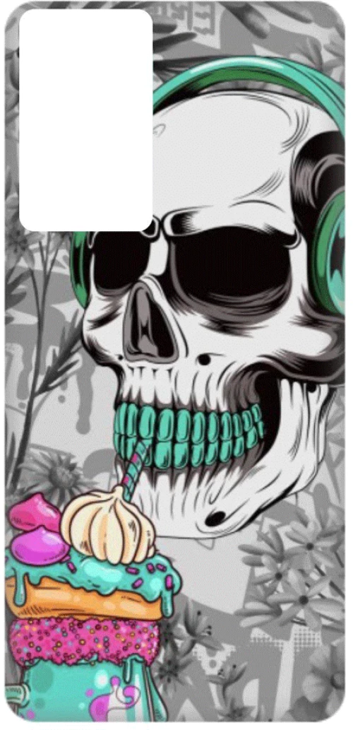 Skull Silicone case Θήκη για Xiaomi Redmi Note 10 Pro white