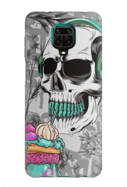 Skull Silicone case Θήκη για Xiaomi Redmi Note 9s / 9 Pro / 9 Pro Max white