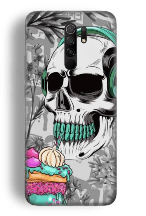 Skull Silicone case Θήκη για Xiaomi Redmi Note 8 Pro white