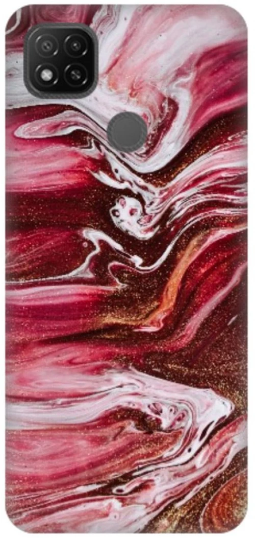 Marble Silicone case for Xiaomi Redmi 9C red