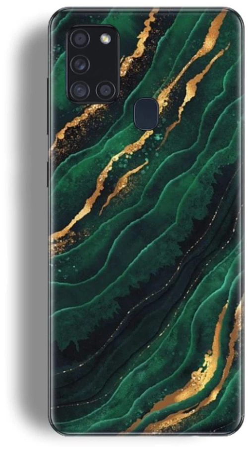Marble Silicone case Θήκη για Samsung Galaxy A21S green