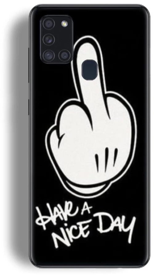 Have A Nice Day Silicone case Θήκη για Samsung Galaxy A21S black