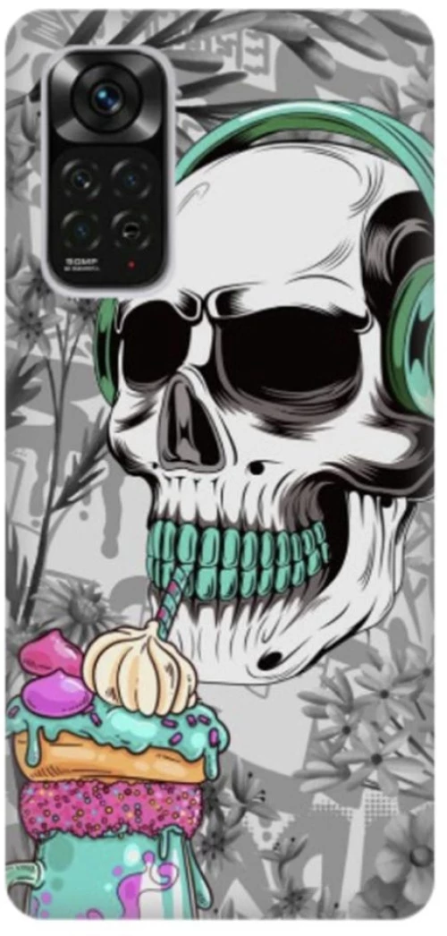 Skull Silicone case Θήκη για Xiaomi Redmi Note 11 4G white