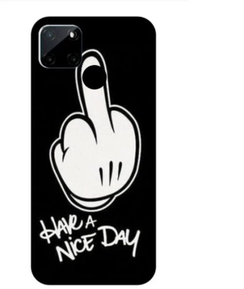 Glossy Have A Nice Day Custom Silicone case Θήκη για Realme C21 black