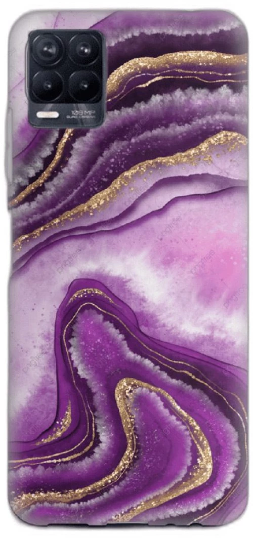 Marble Silicone case Θήκη για Realme 8/8 Pro 4G purple