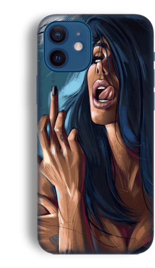 Woman Silicone case Θήκη για iPhone 12 Mini blue