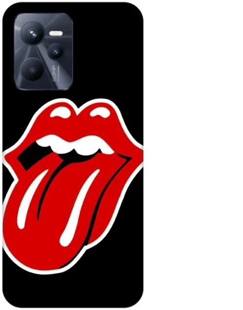 Rolling Stones Silicone case Θήκη για Realme C35 black-red