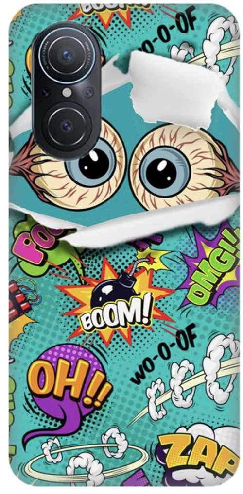Comic Eyes Silicone case Θήκη για Huawei Nova 9 SE green