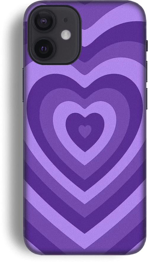Hearts Silicone case Θήκη για Iphone 12 Mini purple