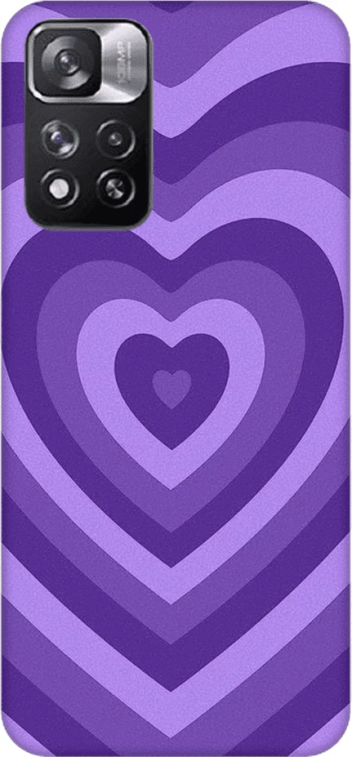 Hearts Silicone case Θήκη για Xiaomi Poco M4 Pro 5G purple