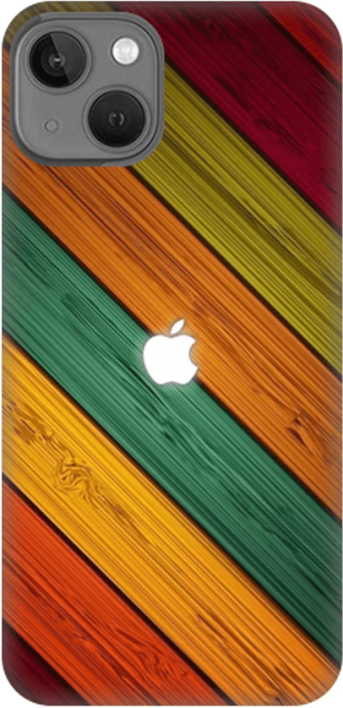 Colorful wood Silicone case Θήκη για iPhone 13