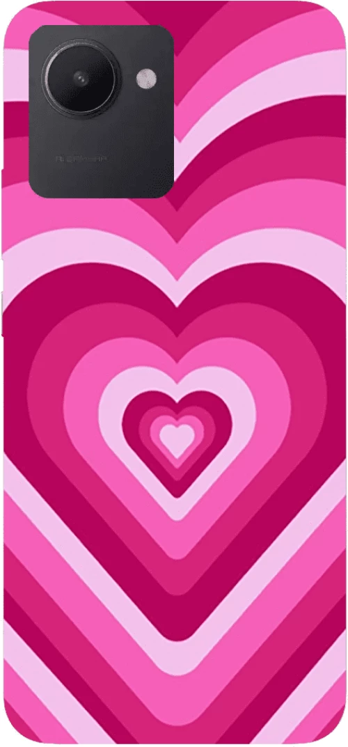 Hearts Silicone case Θήκη για Realme C30 pink