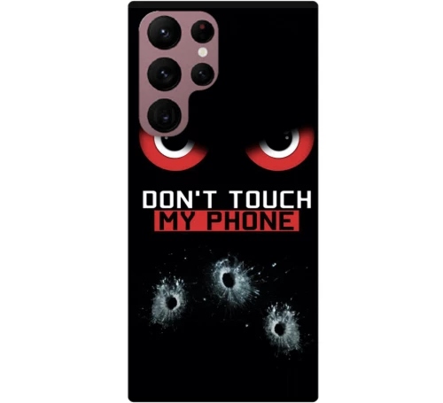 Don't Touch My Phone Silicone case θήκη για Samsung Galaxy S23 Ultra black