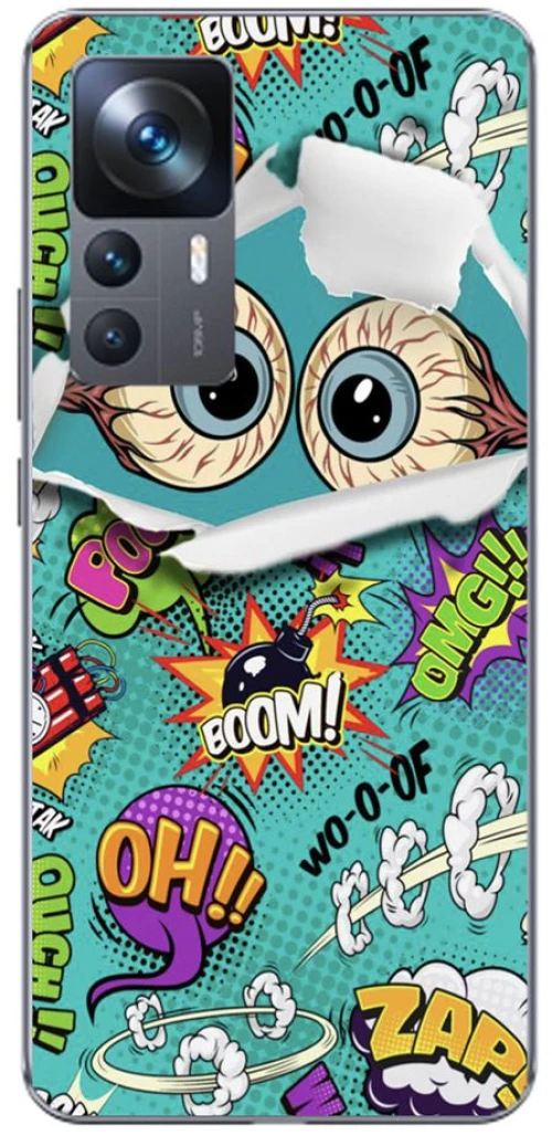 Comic Eyes Silicone case Θήκη για Xiaomi 12 T 5G Green