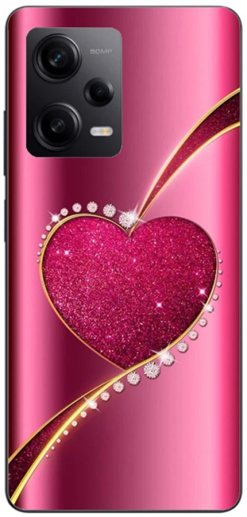 Shining Heart Silicone Case θήκη για Xiaomi Poco X5 pink