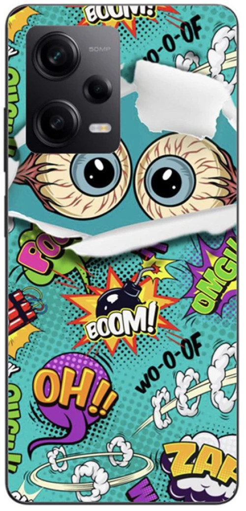 Comic Eyes Silicone Case θήκη για Xiaomi Redmi note 12 5g green