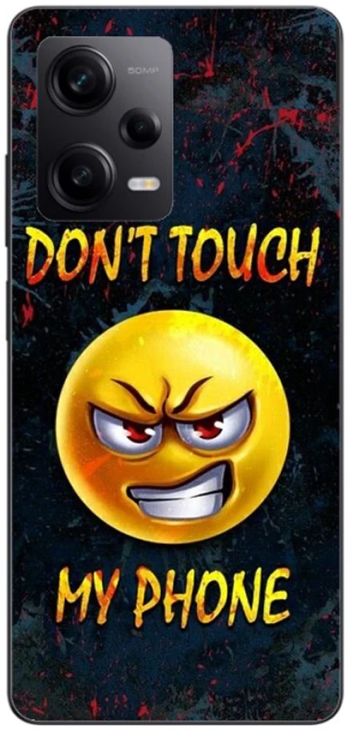 Dont Touch My Phone Emoji Silicone Case θήκη για Xiaomi Redmi note 12 Pro+ Plus yellow