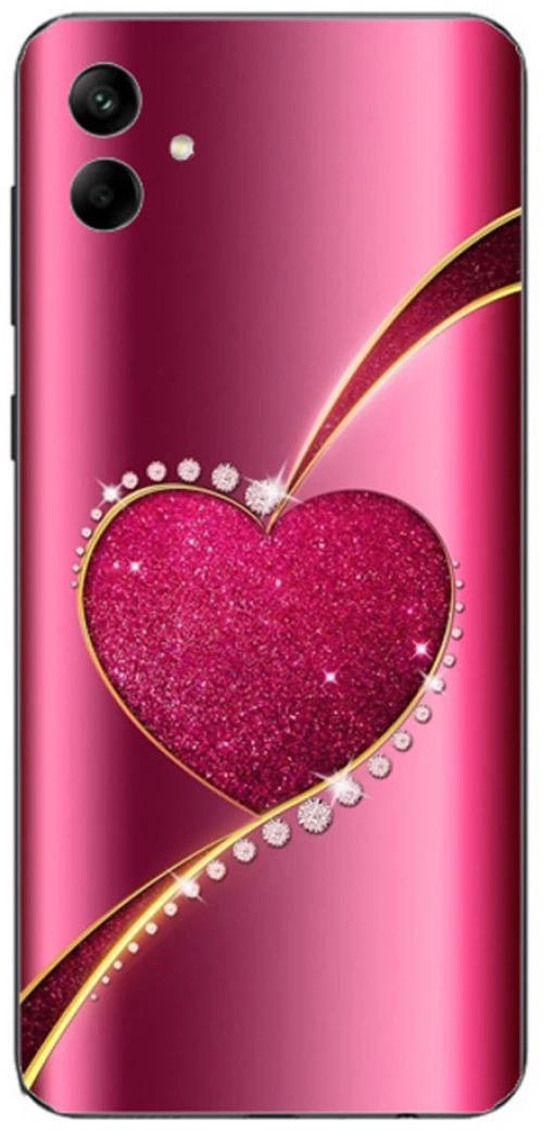 Shining Heart Silicone Case θήκη για Samsung Galaxy A04 pink