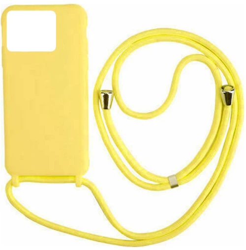 Cord Silicone back cover θηκη με κορδόνι για Xiaomi Redmi 10C yellow*