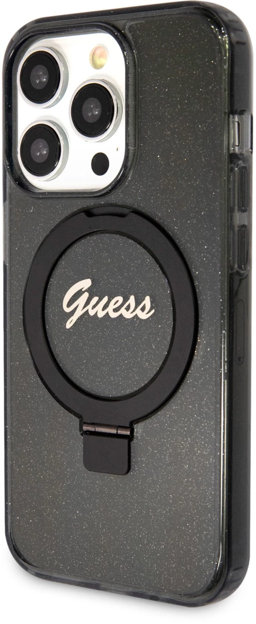 Guess Θήκη για iPhone 15 Pro Max 6,7 "Ring Stand Glitter MagSafe