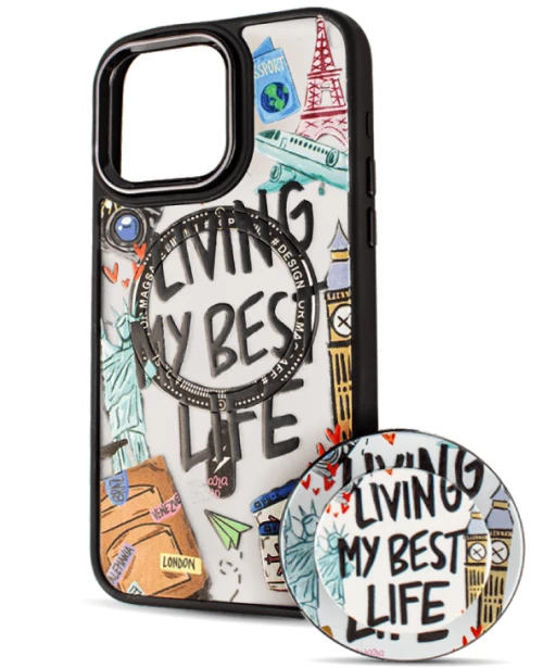 BOTER Case MagSafe + MagPopsocket Θηκη για iPhone 15 Pro Max Best life