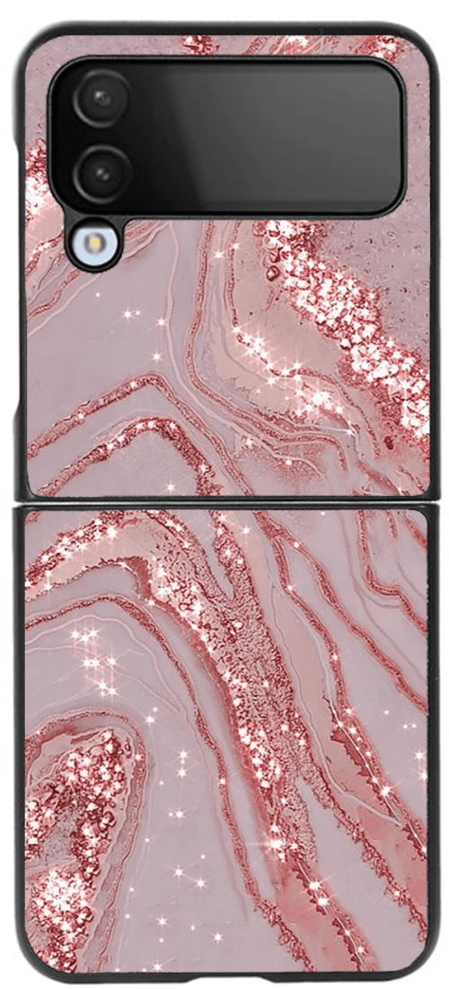 Premium Protective Hard Case Marble Pink Θήκη για Samsung Galaxy Z FLIP 4 Black