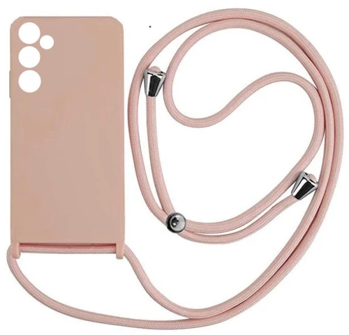 Cord Silicone back cover θηκη με κορδόνι για Samsung Galaxy A25 nude
