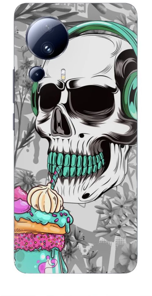 Skull Silicone Case θήκη για Xiaomi 13 Lite 5G white
