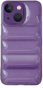 Fashion Soft Touch PUFFER Θήκη για iPhone 15 Purple Tranparent