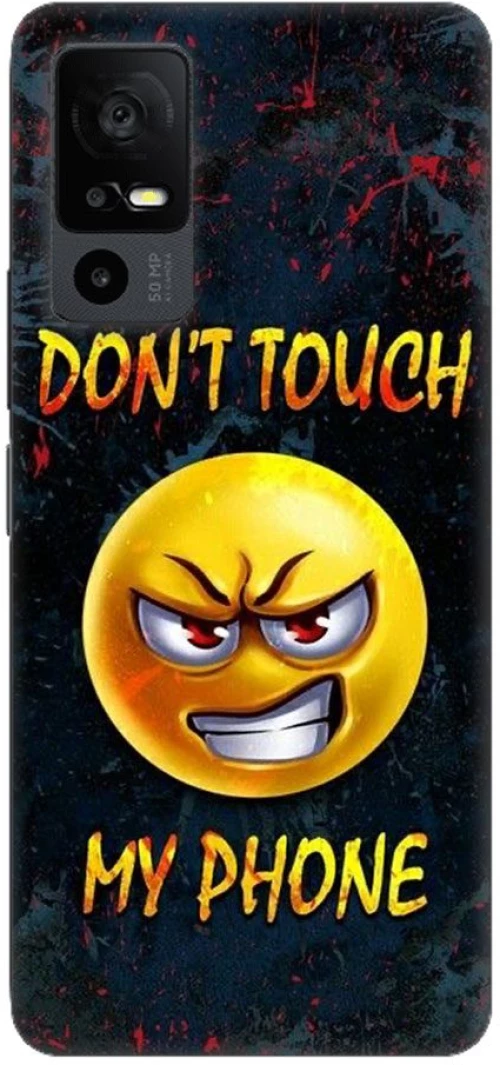 Dont Touch My Phone Emoji Silicone Case θήκη για TCL 40R yellow