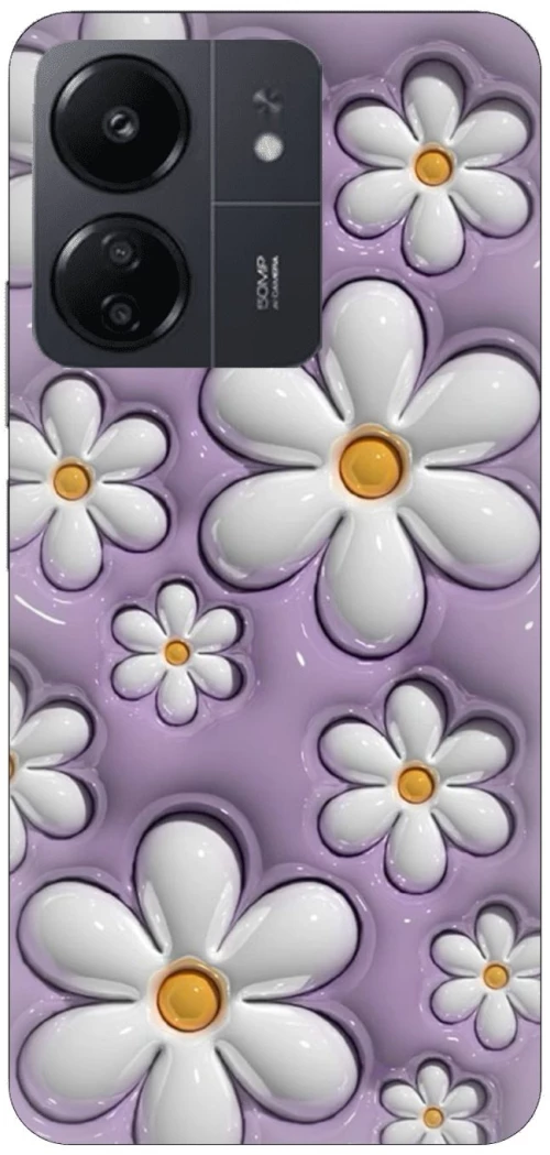 Flowers in Purple Silicone Case θήκη για Xiaomi Redmi 13C 5G