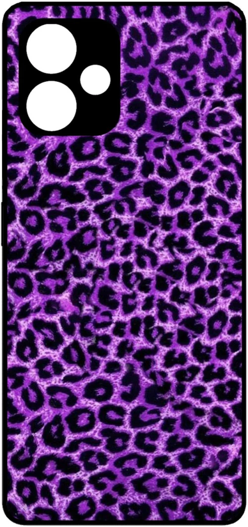 Animal Print Leopard Purple Protective Hard Case black Θήκη για Xiaomi Redmi 12 5G
